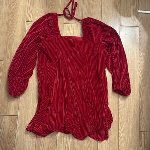 Elegant Red Velvet Women's Top